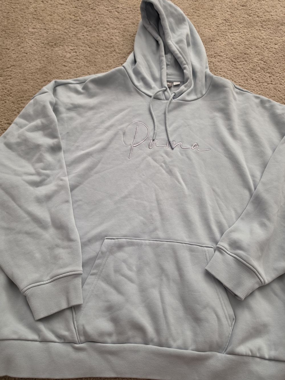 Puma Light Blue Script Hoodie Unisex